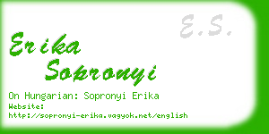 erika sopronyi business card